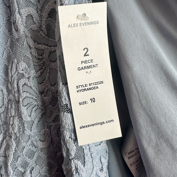 New ALEX EVENINGS Sequined Lace Dress & Jacket Hydrangea Size 10 - Picture 8 of 13